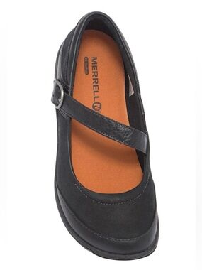 Merrell Dassie Leather Mary Jane Shoes Black 6.5 Air Cushion Comfort Walking